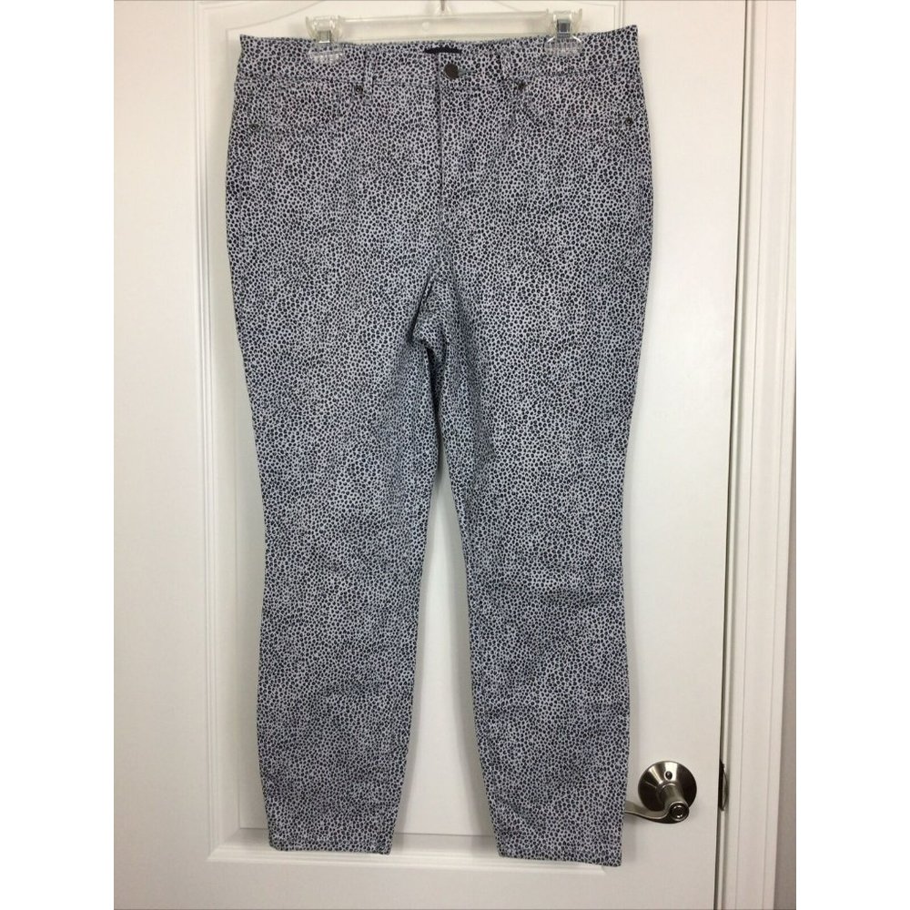 NYDJ Animal Print Shadow Jag Ami Skinny Ankle Jeans, Sz 14